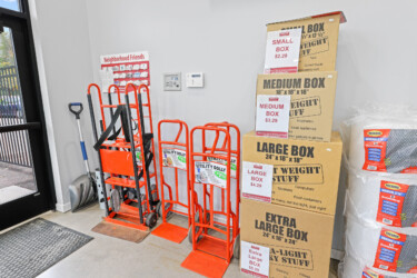 boxes and supplies sold in storage office at Ironclad Storage in Prior Lake, MN
